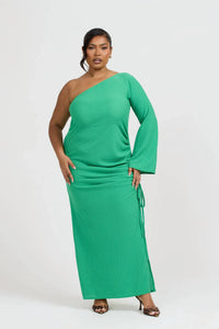 Fashion Szn Curve - One Shoulder Flare Sleeve Maxi Dress - Plus Size