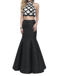 Blush Prom - Beaded Scallop Two Piece Prom Dress