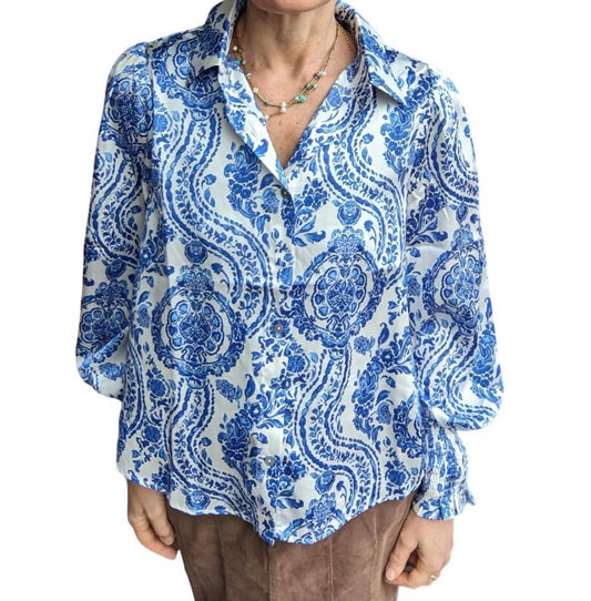 Entro - Paisley Button Down Blouse