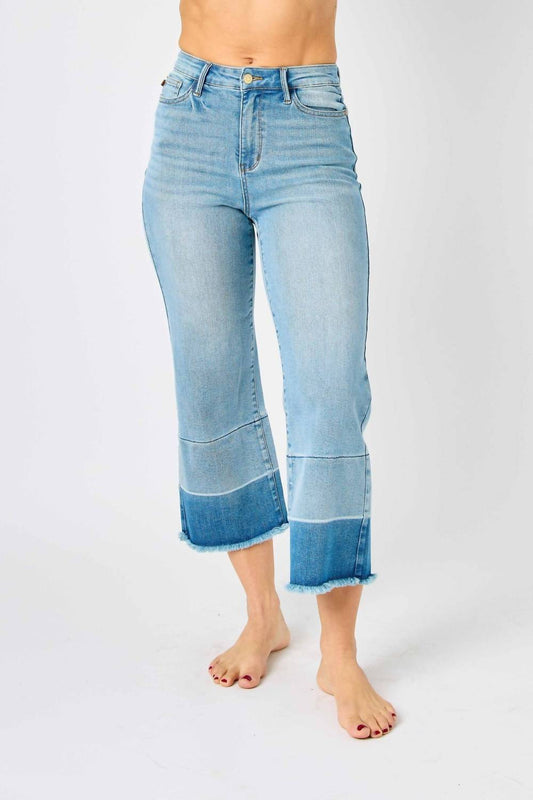 Judy Blue - Release Hem Wide Crop Jean