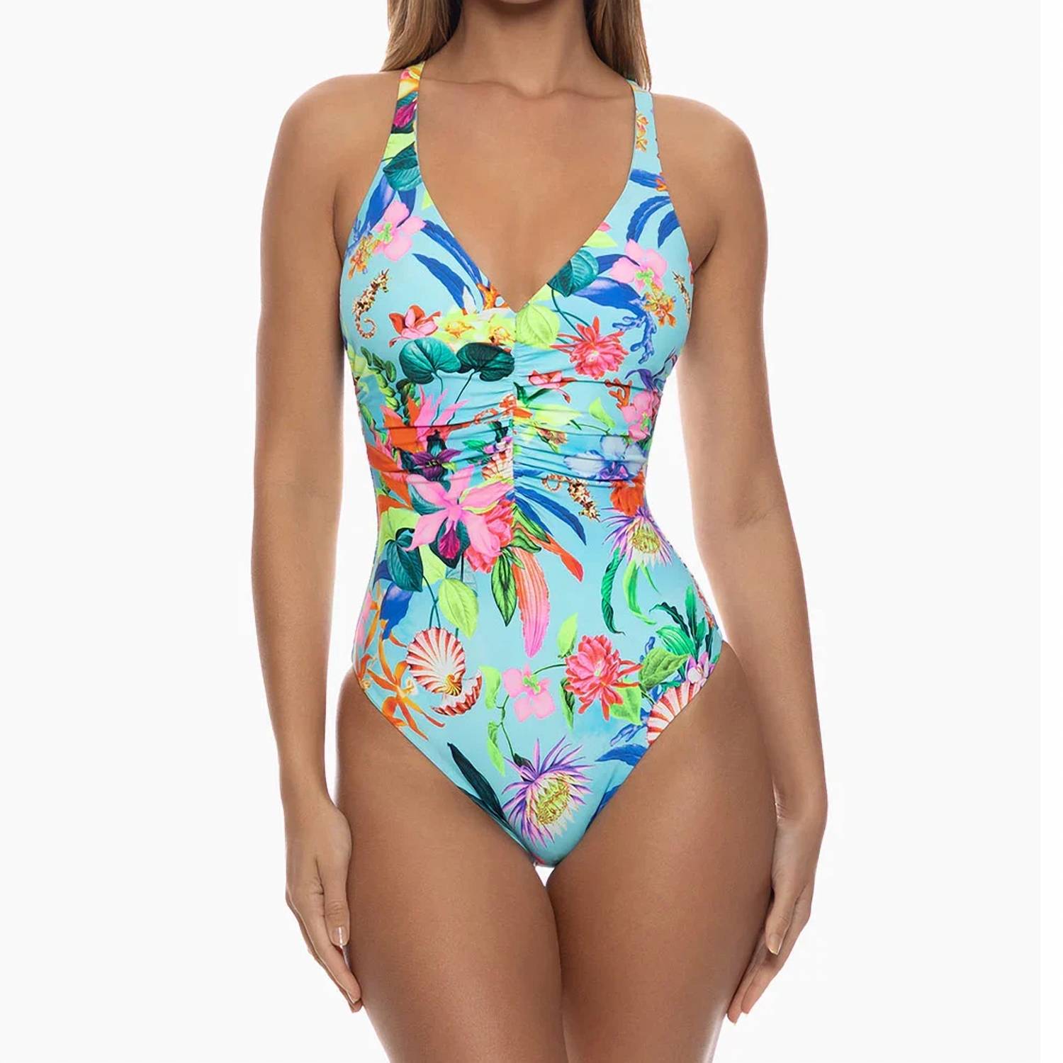 Luli Fama - Ocean's Kiss Ruched Front One Piece