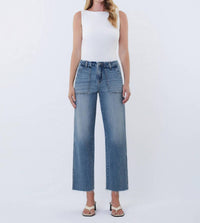 Vervet By Flying Monkey - High Rise Patch Pocket Slim Wide Jeans