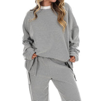 Things Between Made For More Striped Oversized Top in charcoal - women's sweater