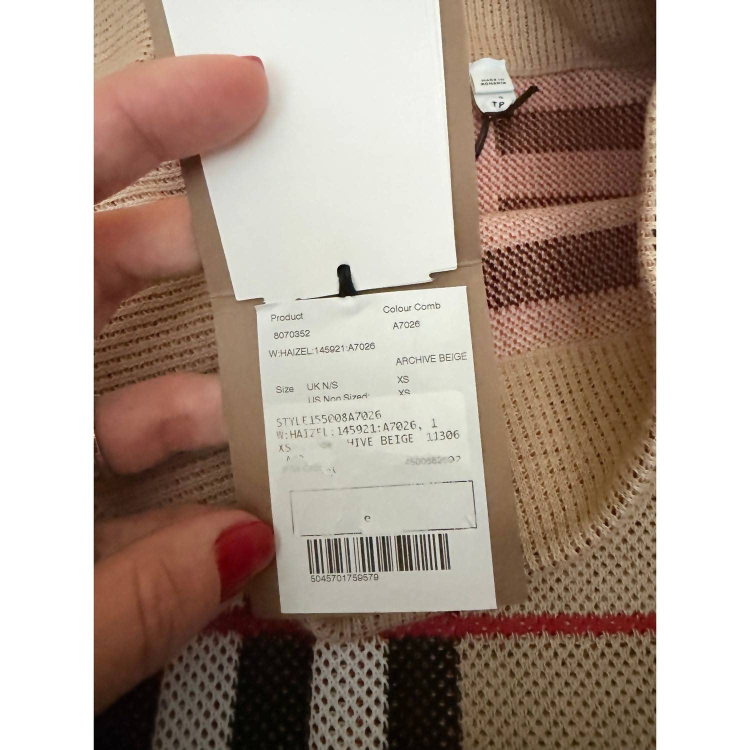 Burberry - Check Knit Mini Skirt
