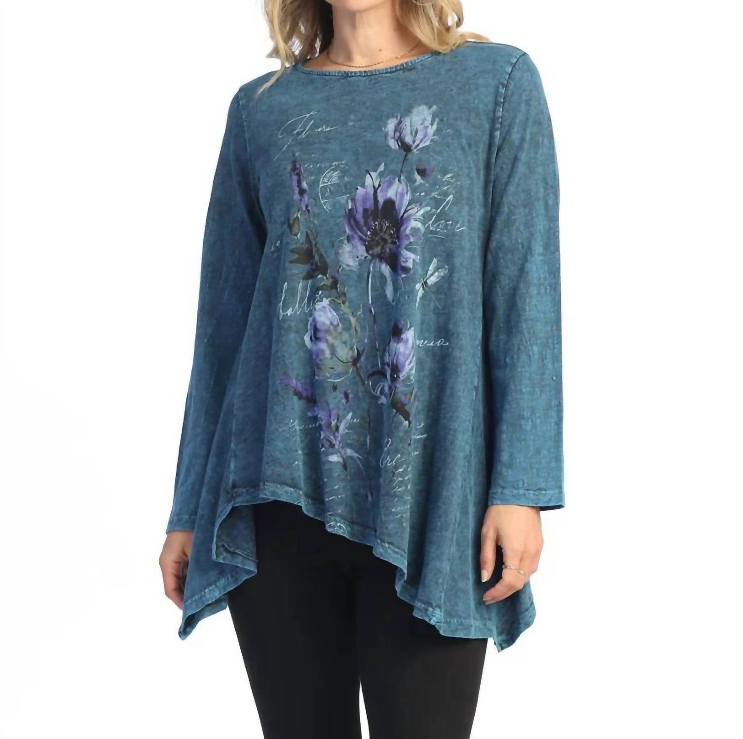 Jess & Jane - Ballet Mineral Washed Asymmetric Hem Top