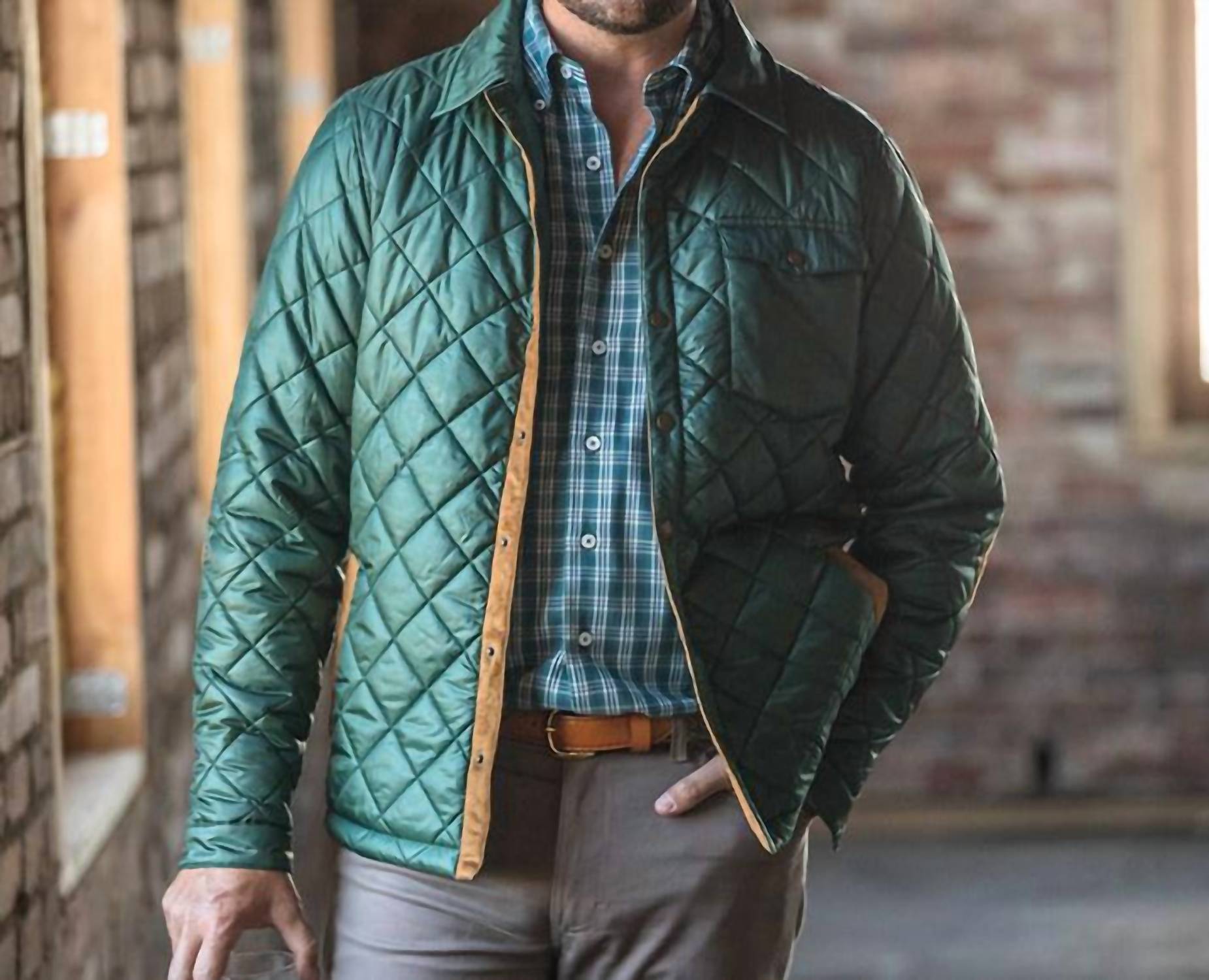 ONWARD RESERVE Braswell Quilted Jacket in dark forest - men's jacket