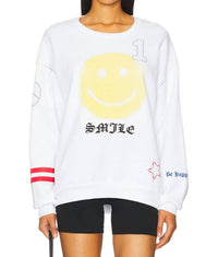Lauren Moshi - Babbs Spray Happyface Elements Oversized Pullover Sweatshirt