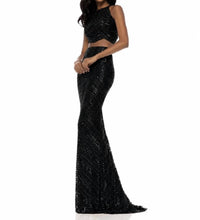 Sherri Hill Two Piece Sequin Gown in black - women's dress