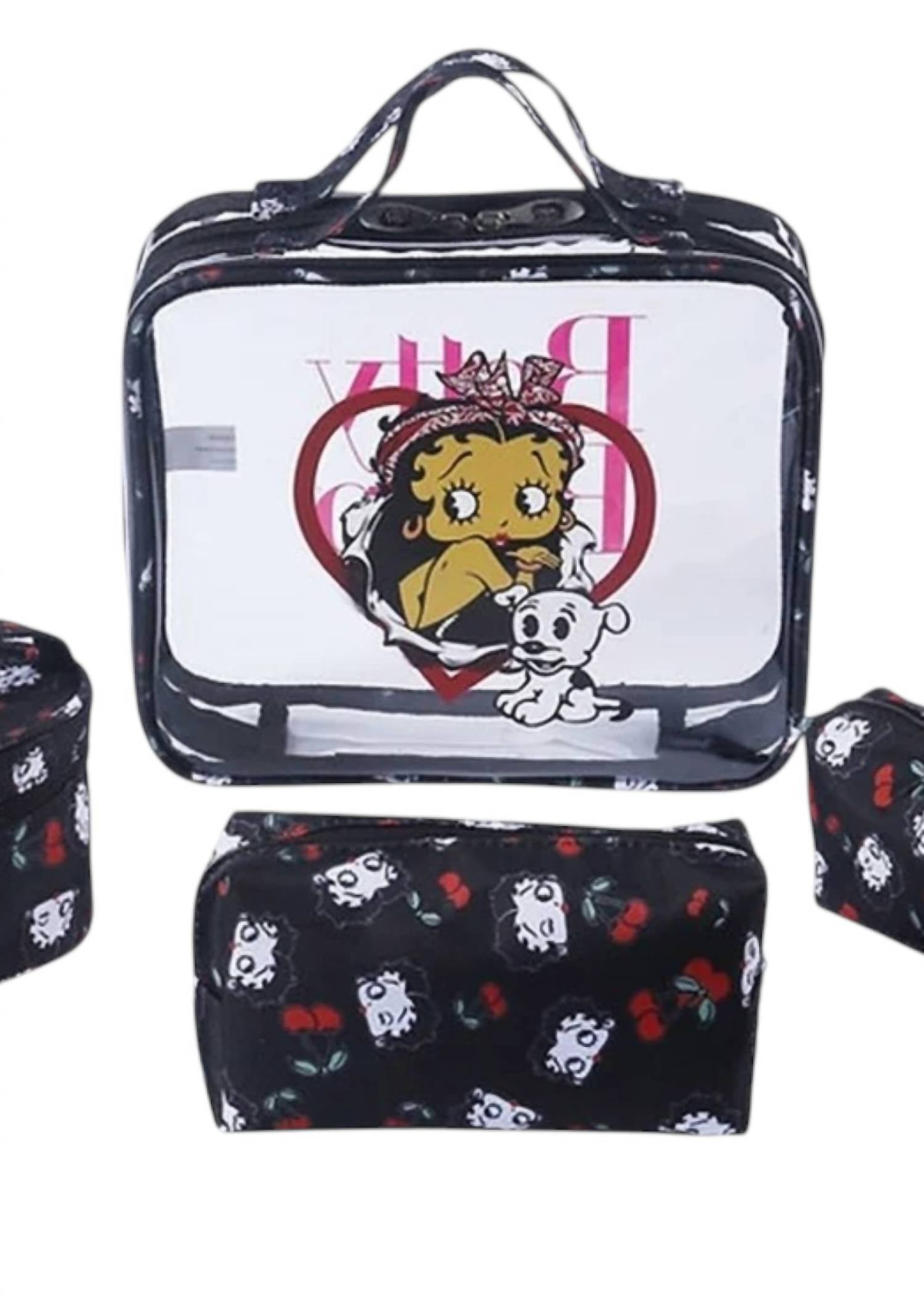 Betty Boop - Women's Cleat 4-Pieces Cosmetic Bag