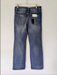 RISEN Women's High Rise Girlfriend Jean in denim - women's jeans - detail view