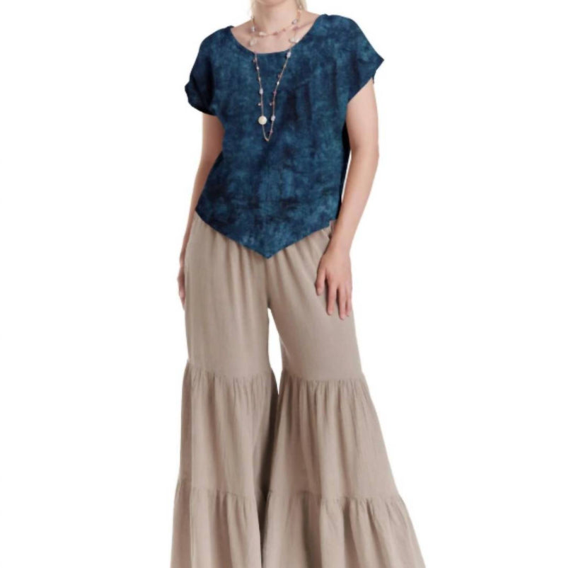 Oh My Gauze! Grace Cotton Top in washed sapphire - women's t-shirt