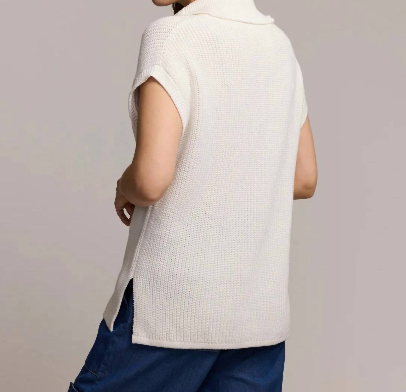 Hinson Wu Brooke Sleeveless Sweater Vest in pearl white - women's sweater - view 4