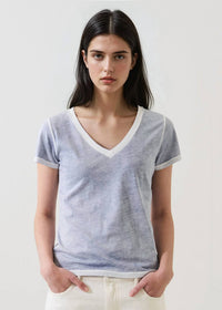 Patrick Assaraf - Reverse Spray Lightweight Pima Cotton V-neck T-shirt