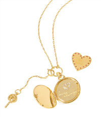 spartina 449 Round Locket Slide Necklace Pearlescent Diamond in gold - women's jewelry