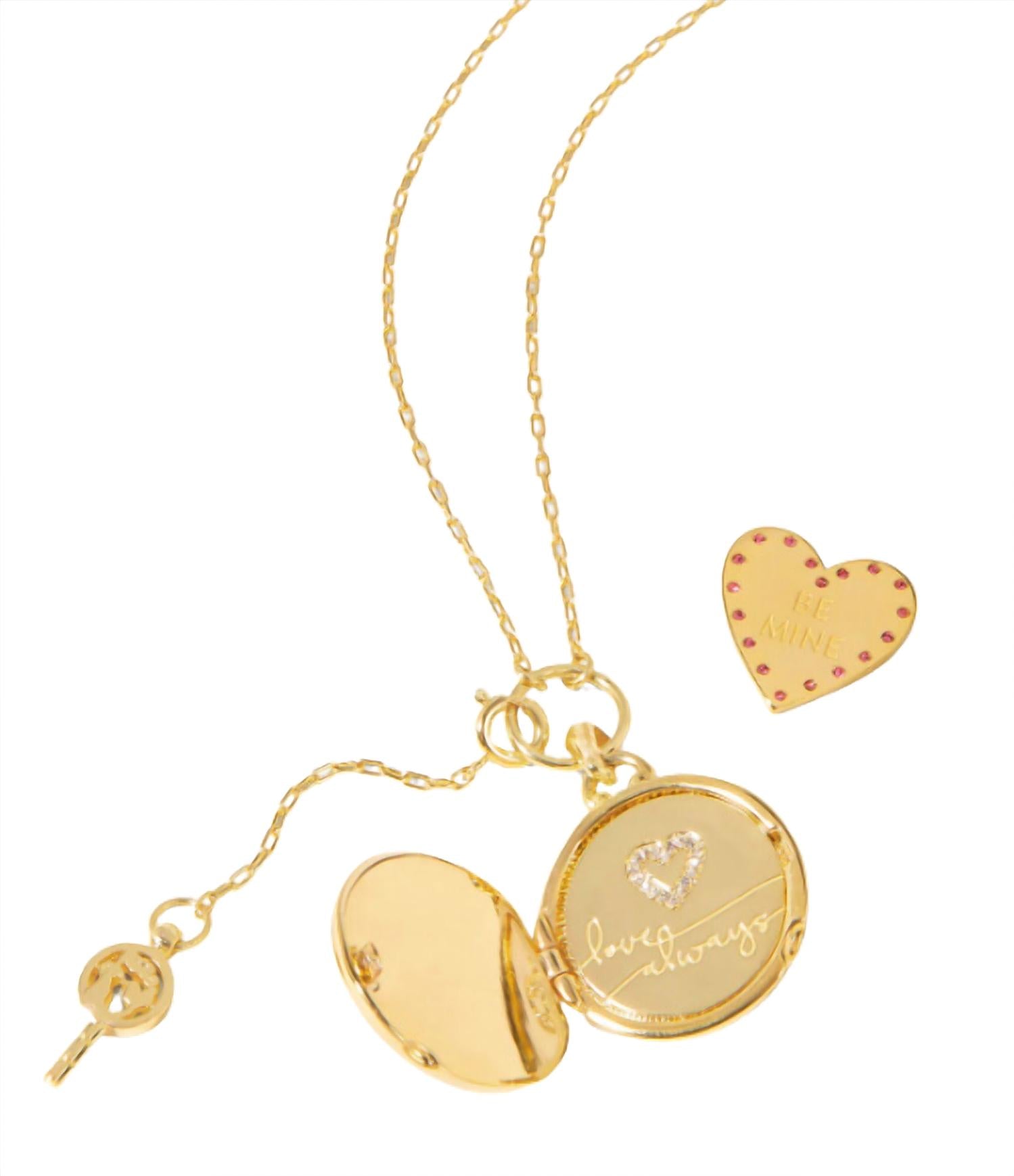 spartina 449 Round Locket Slide Necklace Pearlescent Diamond in gold - women's jewelry