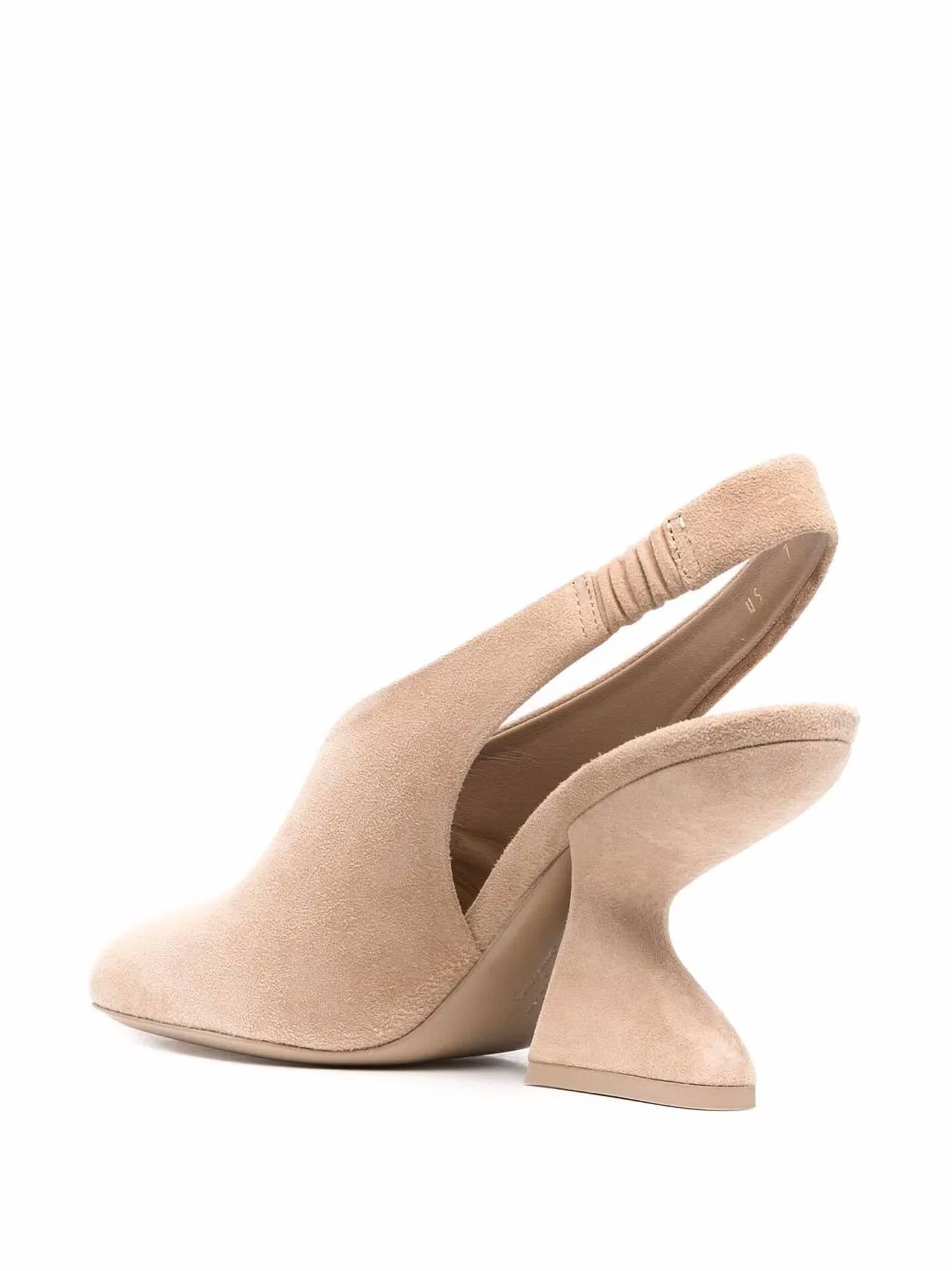 Salvatore Ferragamo Women's F-heel 100mm Slingback Pumps in beige - women's heels - view 139
