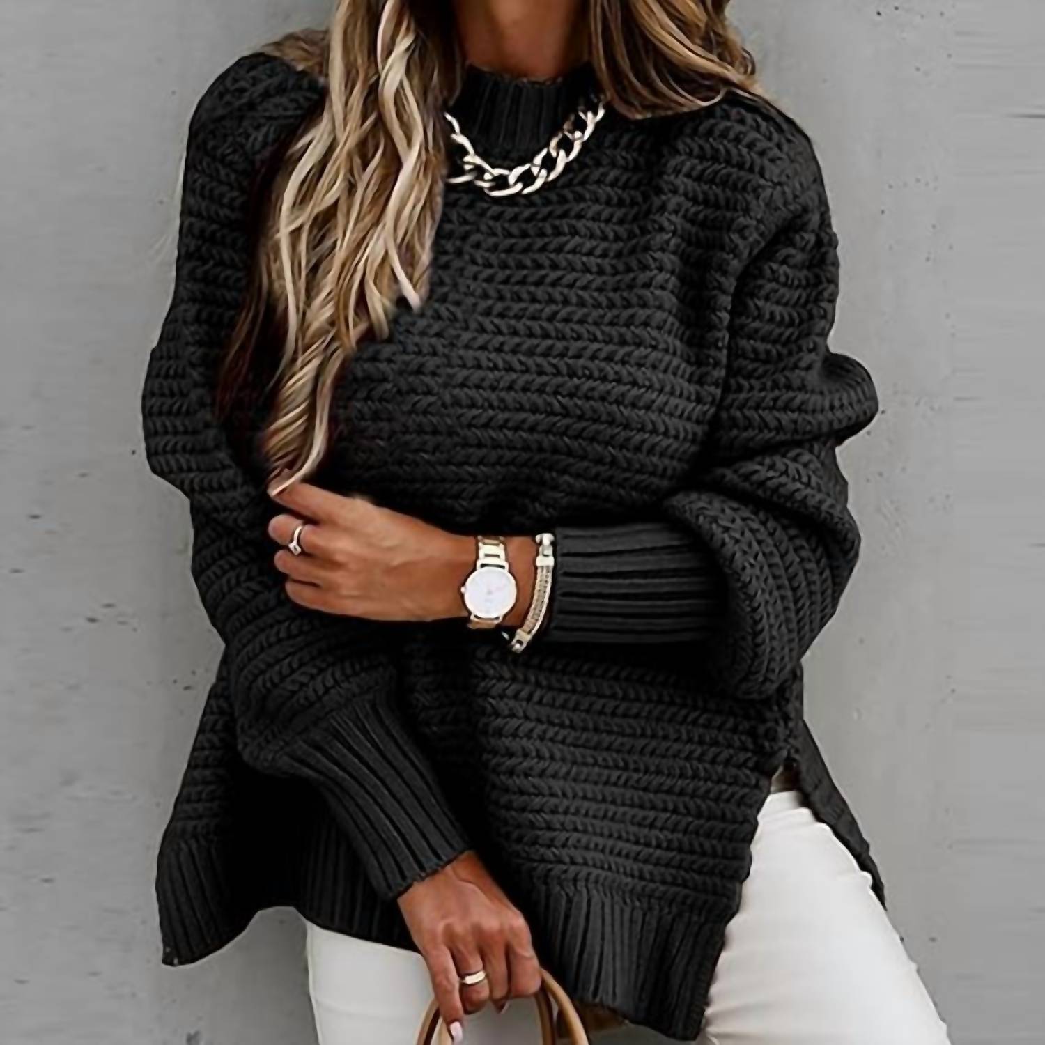 Hiddenbrand - Tucked Inside Split Knit Sweater