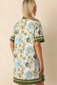 Entro - Floral Print Cotton Mini Dress