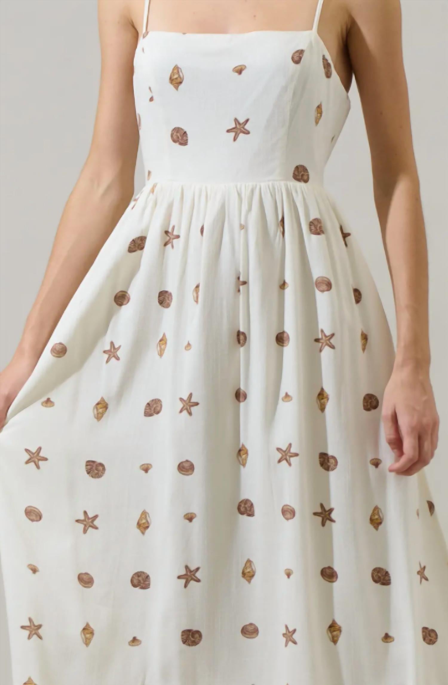 Sugarlips - Cerise Shells Senia Flowy Midi Dress