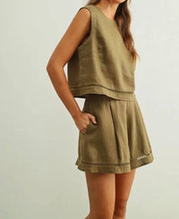 Miou Muse - Linen Sleeveless Tank