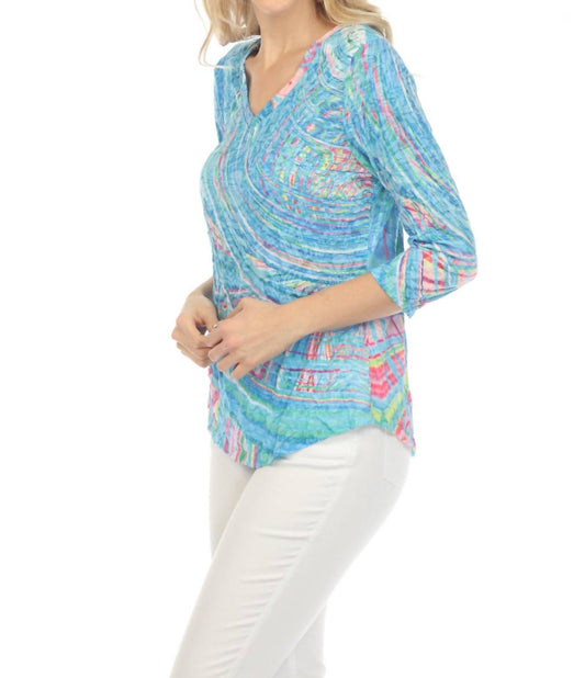 Carine - AURORA SWIRL V-NECK TOP