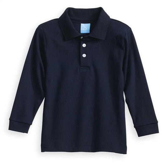 Bella Bliss - Boy's Long Sleeve Solid Pima Polo Tee