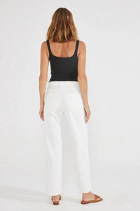 ETICA Tyler Straight Leg Jeans in white - women's jeans - alternate view