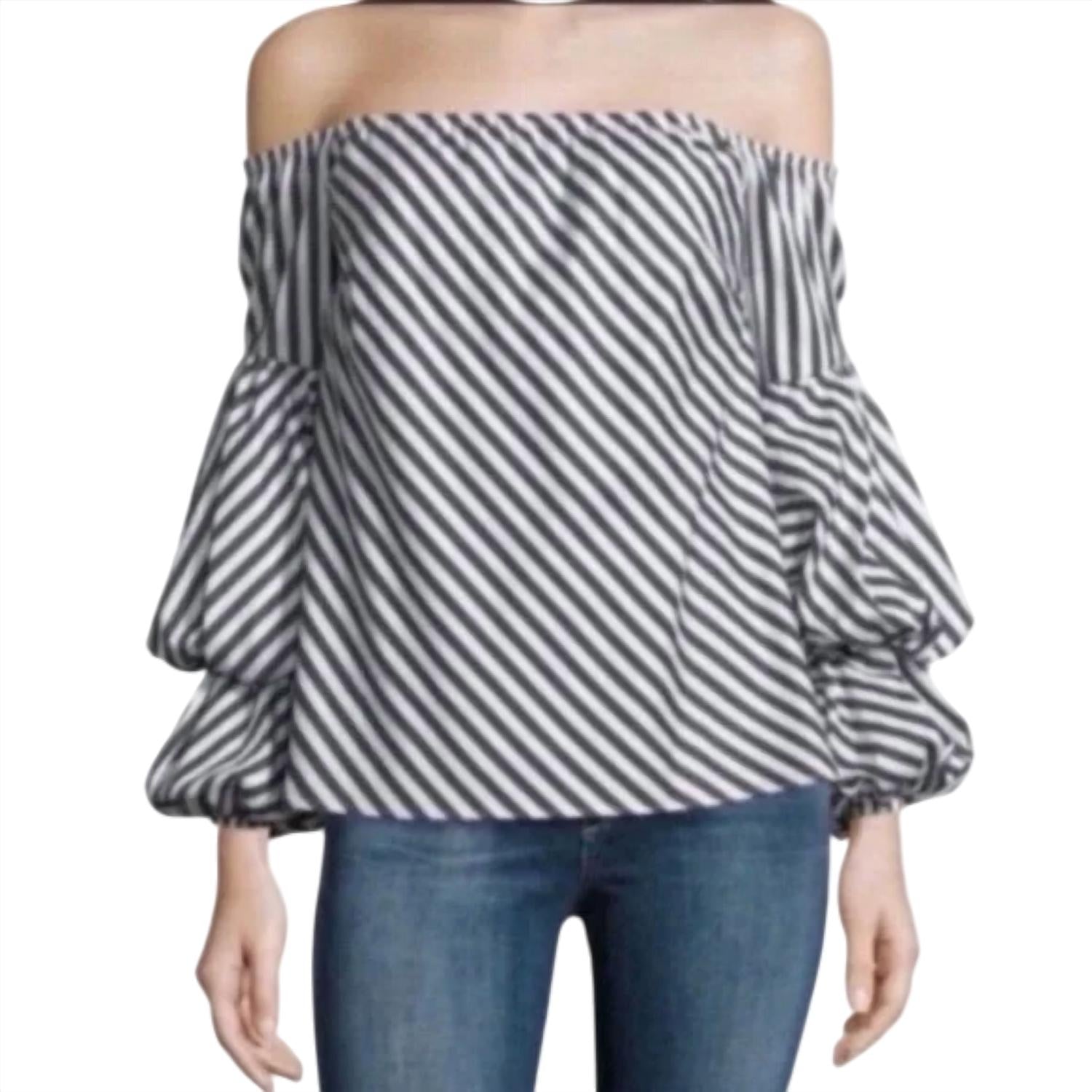 Petersyn - Lilly Off Shoulder Striped Blouse
