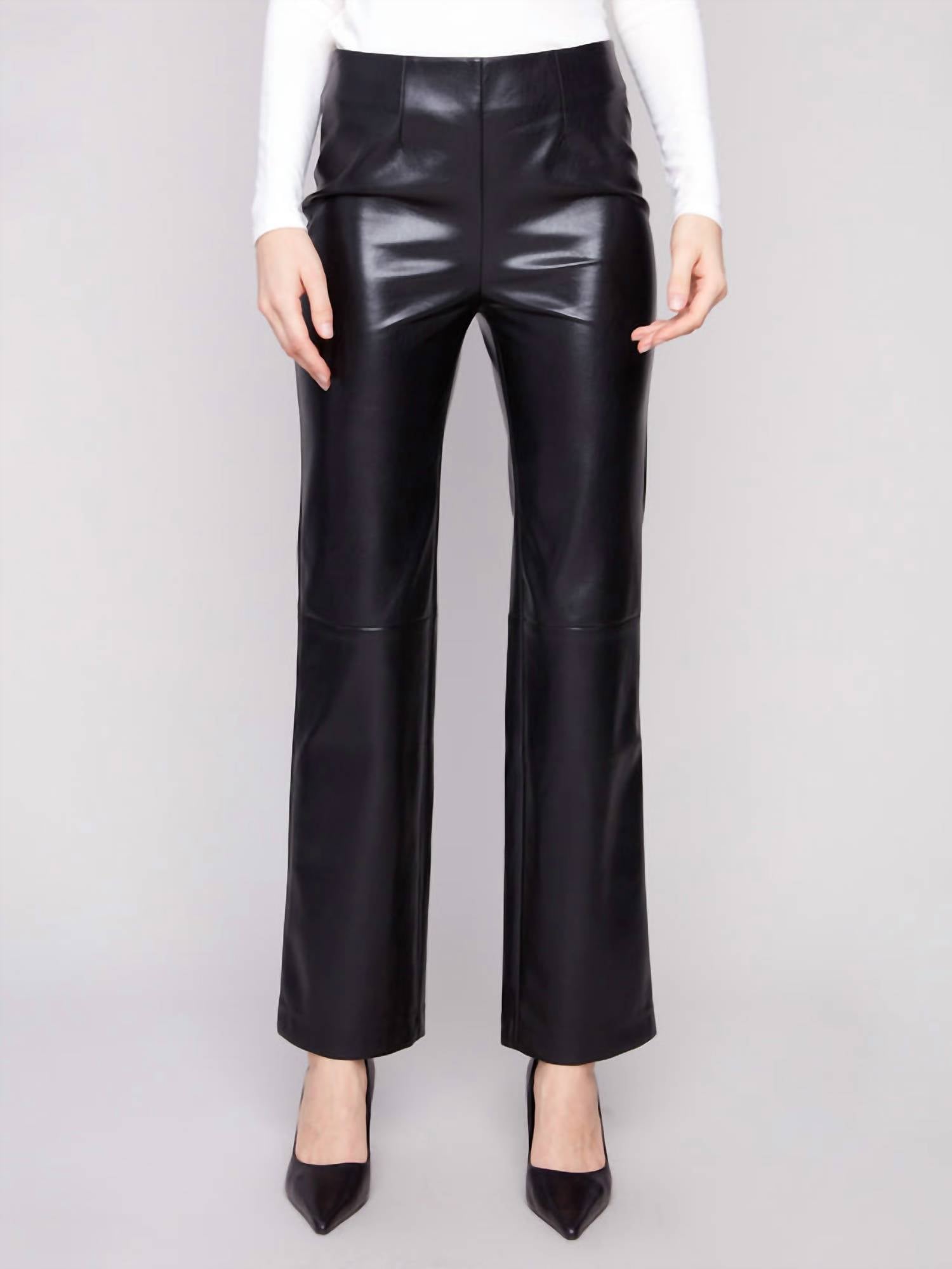 Charlie B - Faux Leather Pull-on Pants