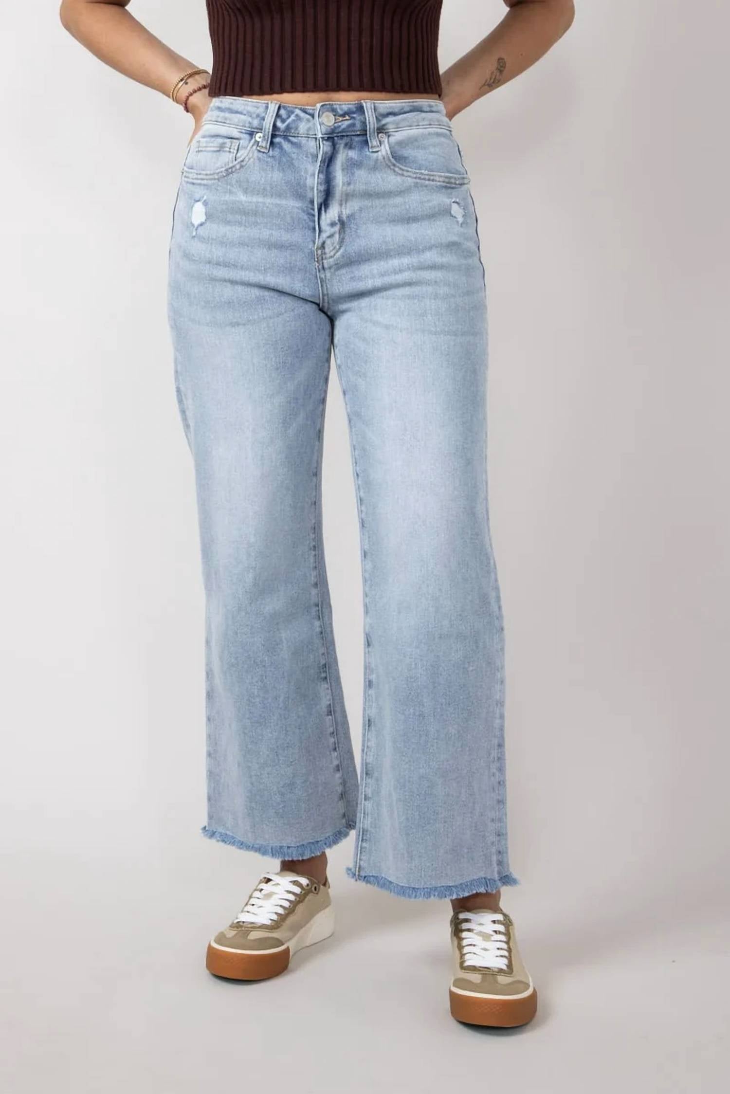 Mica Denim - High Rise Wide Leg Ankle Jeans