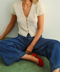 Miou Muse - Cap Sleeve Knit Top