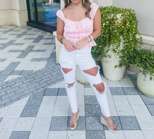 Le Lis - Halle Floral Shoulder Smocked Top