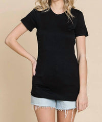 Culture Code - Double Faced Crew Neck Short Sleeve Top
