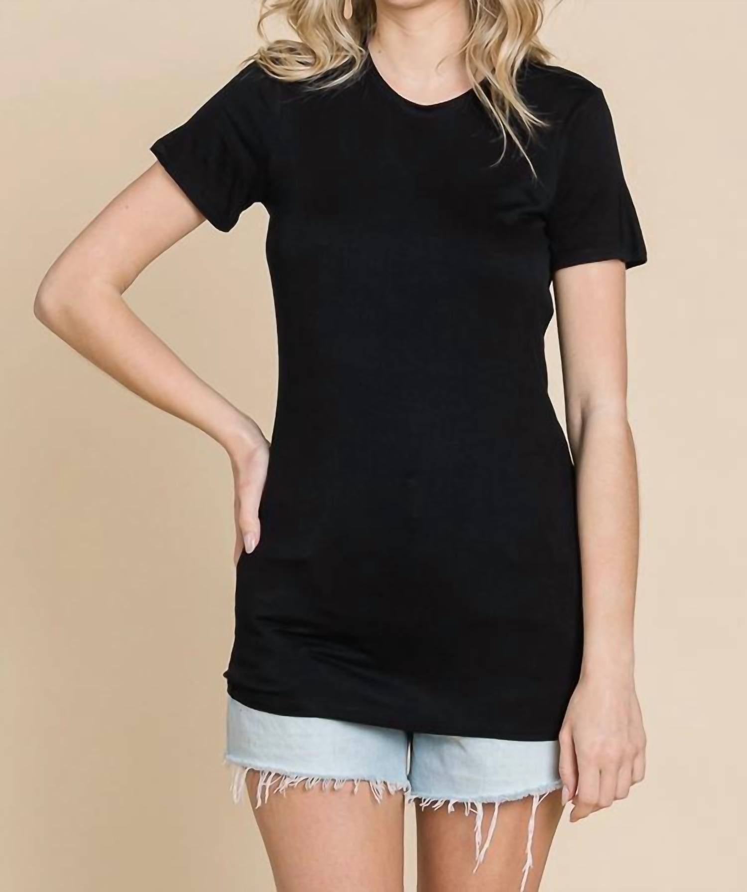 Culture Code - Double Faced Crew Neck Short Sleeve Top