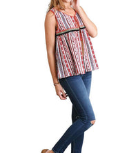Umgee - Tribal Print Tassel Tie Vest