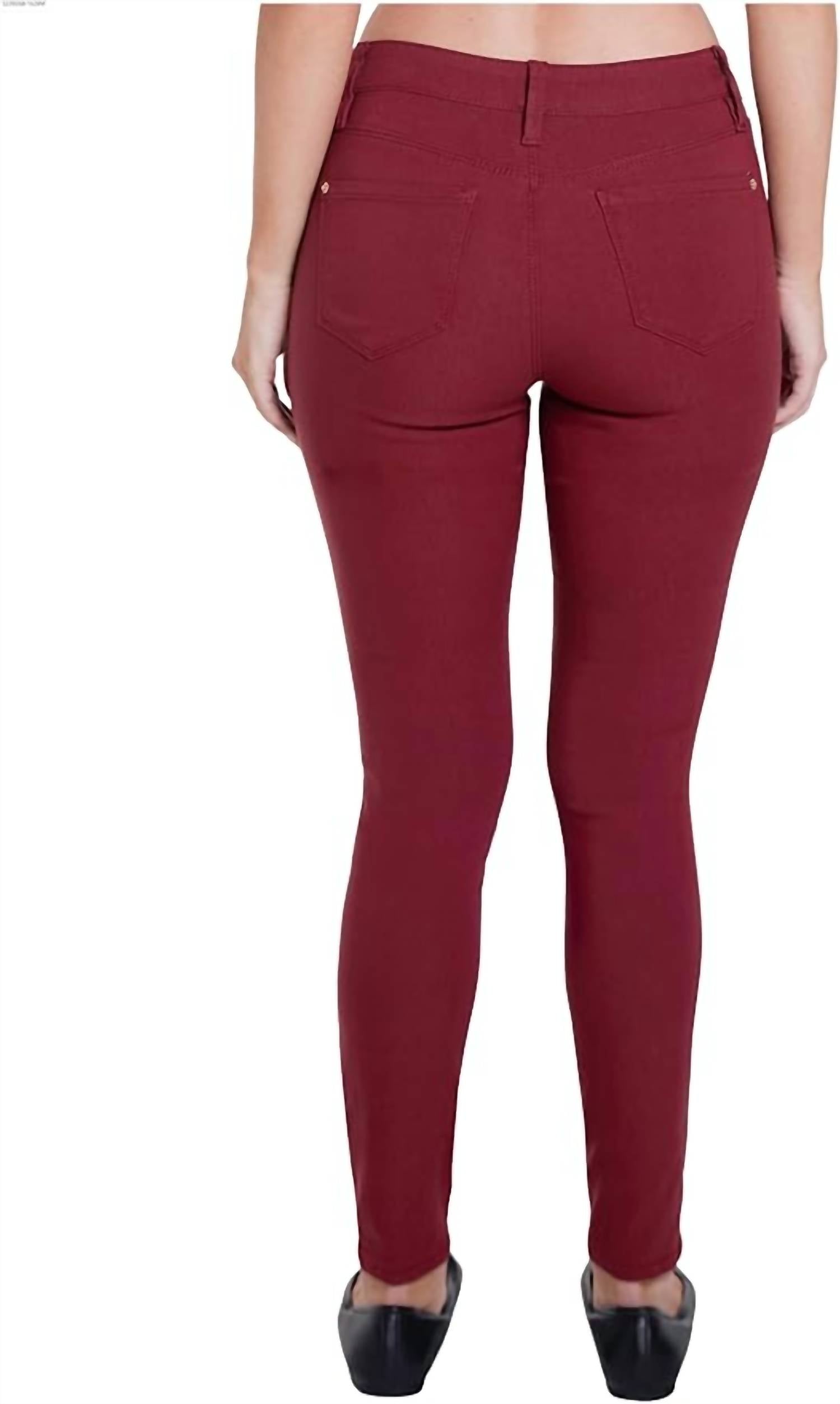 YMI Bianca Mid-rise Skinny Jeans in dark rose - women's jeans - view 5