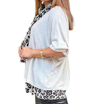 Venti6 - Leopard Layered Crochet Top