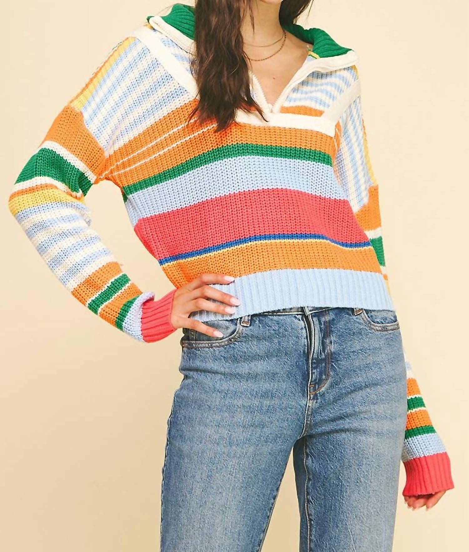 Pinch - Half Zip Stripe Pullover Sweater