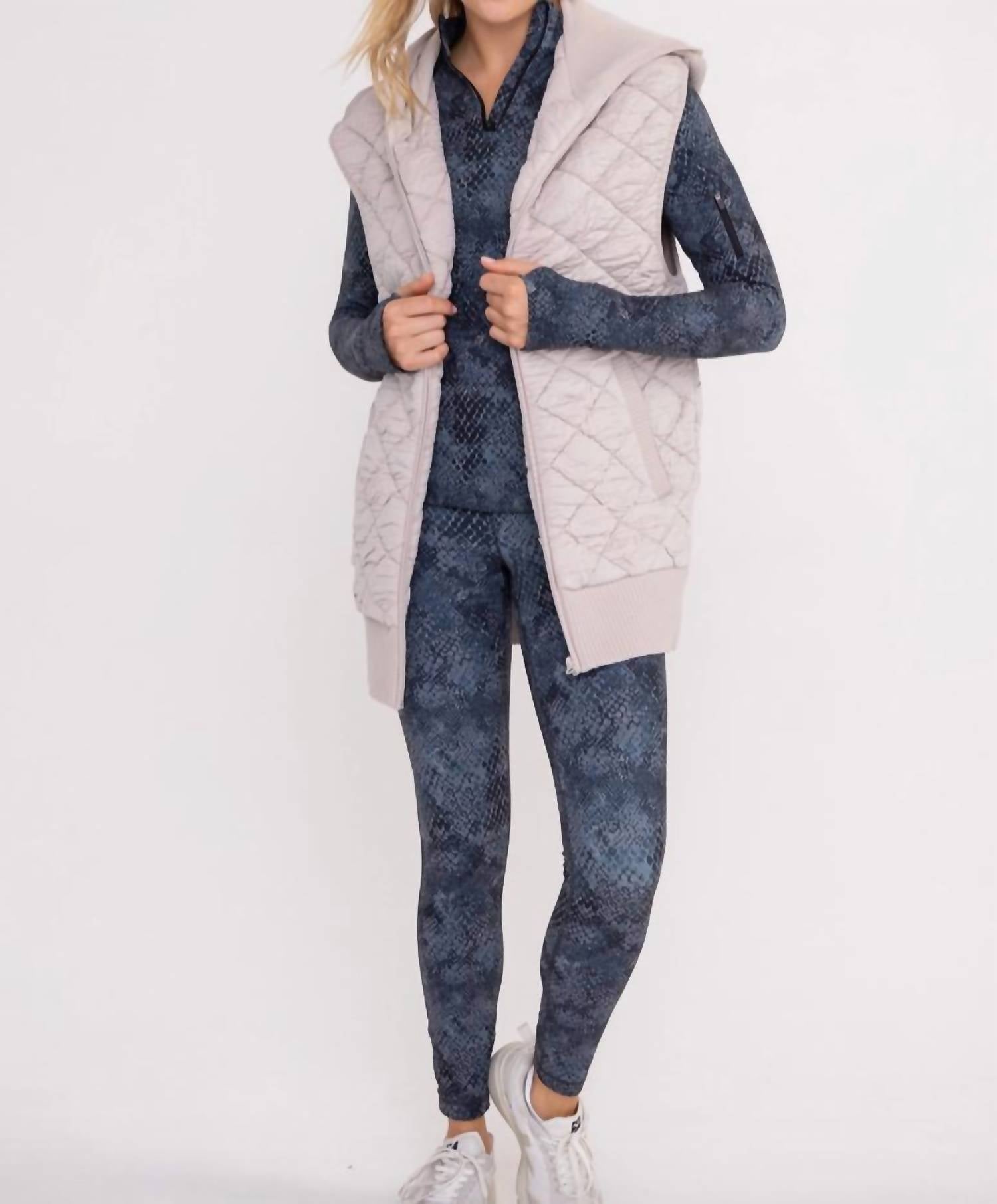 Mono B - Oversized Quilted Fleece Vest