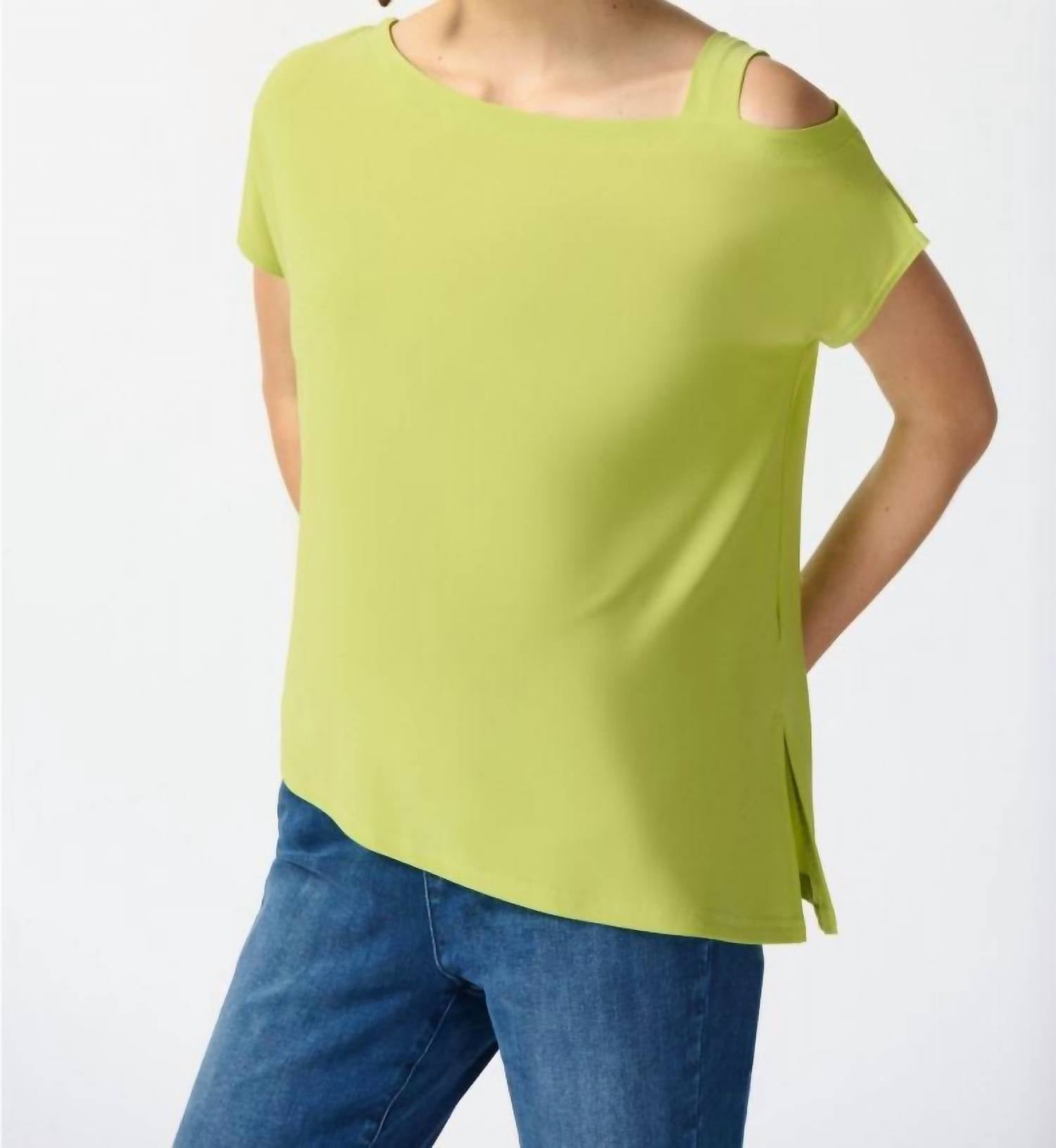 Joseph Ribkoff - Asymmetric Cold Shoulder Strap Top