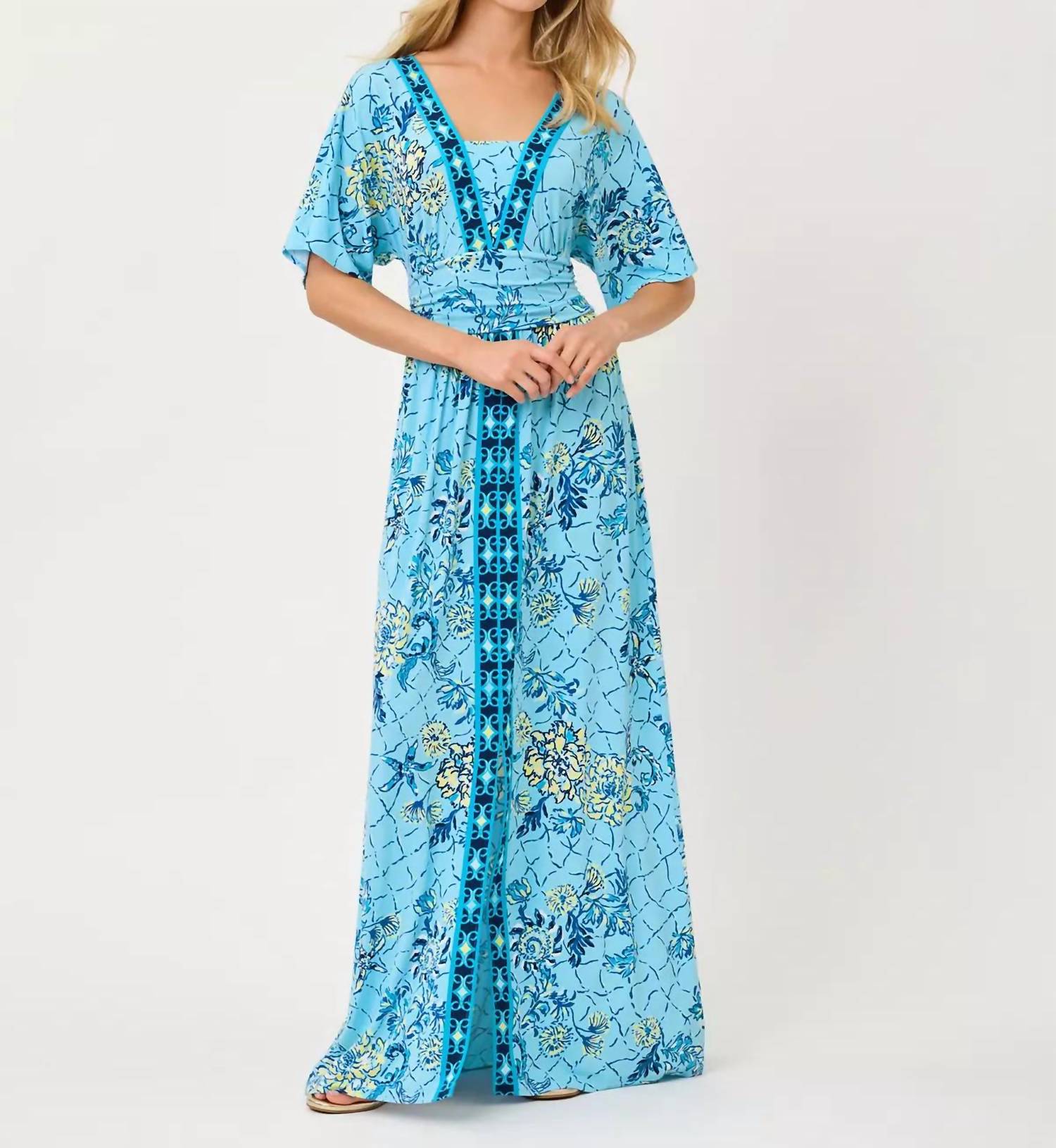 Lilly Pulitzer Lauralai Maxi Dress in bellevue blue breakers beach - women's dress