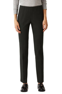 Ecru - Mid Waist Solid Stretch Crepe Pant