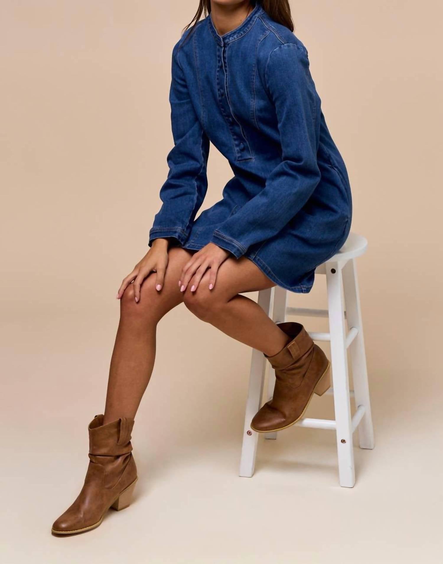 Lalavon - Sutton Long-sleeve Denim Dress