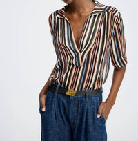 MUNTHE Rackley Top in stripeblack - women's t-shirt - alternate view