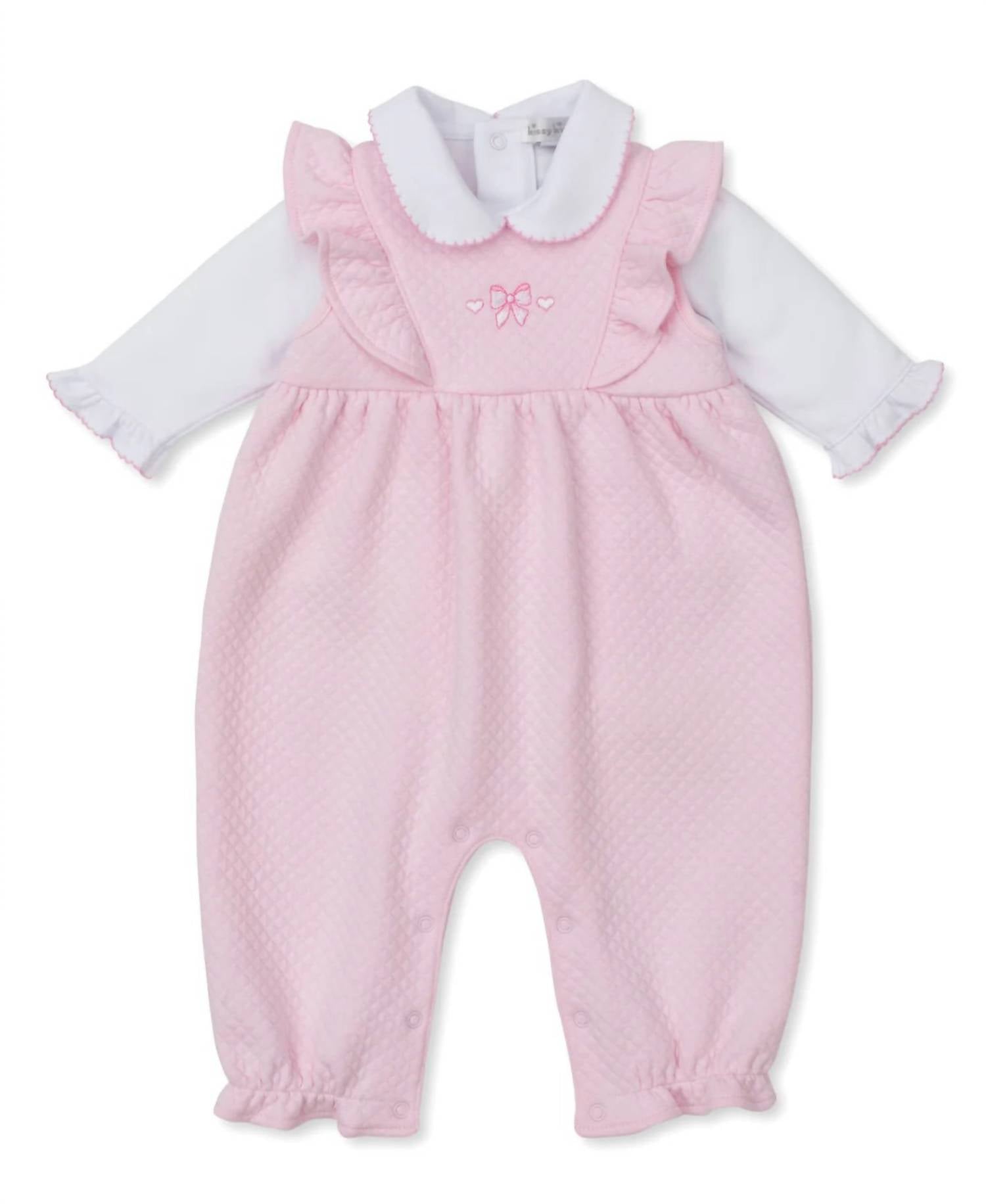 Kissy Kissy - Girls' Billow Bows Jacquard Overalls