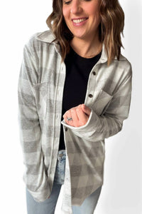 Panache - Soft Plaid Button Up Top