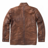 Madison Creek Outfitters Frisco Leather Jacket in tobacco brown - men's jacket - detail view
