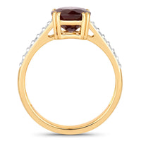 Diana M Jewels Women's Round Natural Ruby Fashion Ring (2.20 Ct) - Classic Plus in 14k yellow gold - women's jewelry - detail view