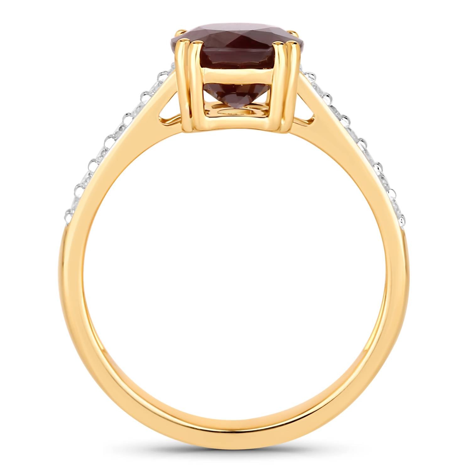 Diana M Jewels Women's Round Natural Ruby Fashion Ring (2.20 Ct) - Classic Plus in 14k yellow gold - women's jewelry - detail view