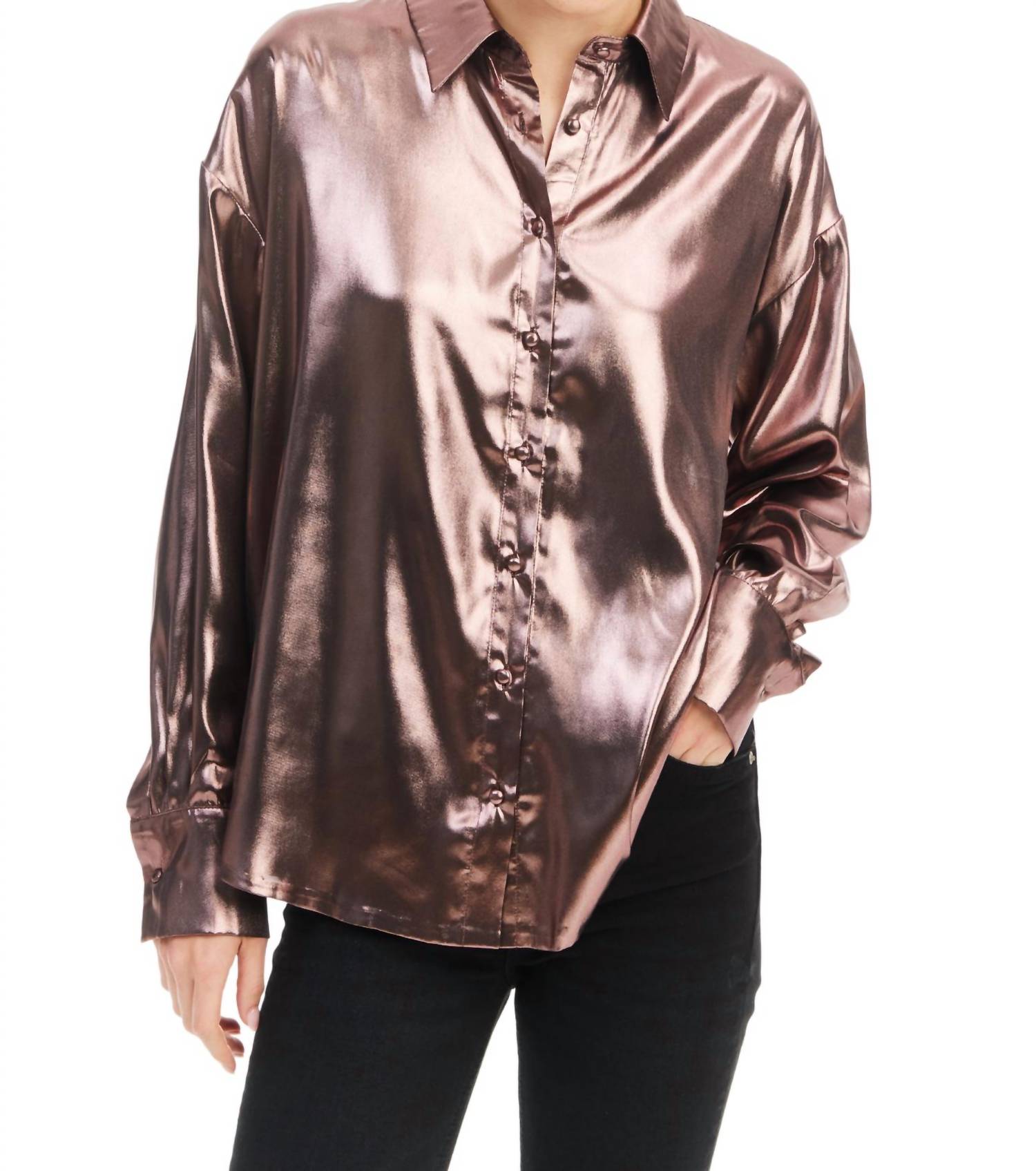 ALLISON NEW YORK Lola Shirt in rose gold - women's shirt